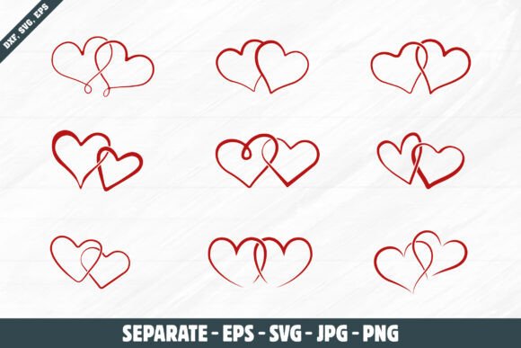 Download Two Red Hearts United Vectors, Heart Svg - Heart svg Collection