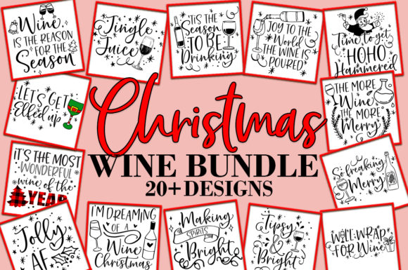 Download Christmas Wine Bundle SVG Design Bundle - Christmas Collection
