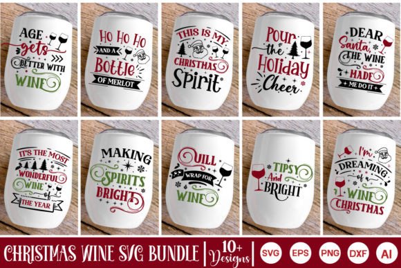 Download Christmas Wine SVG Bundle - Christmas Collection